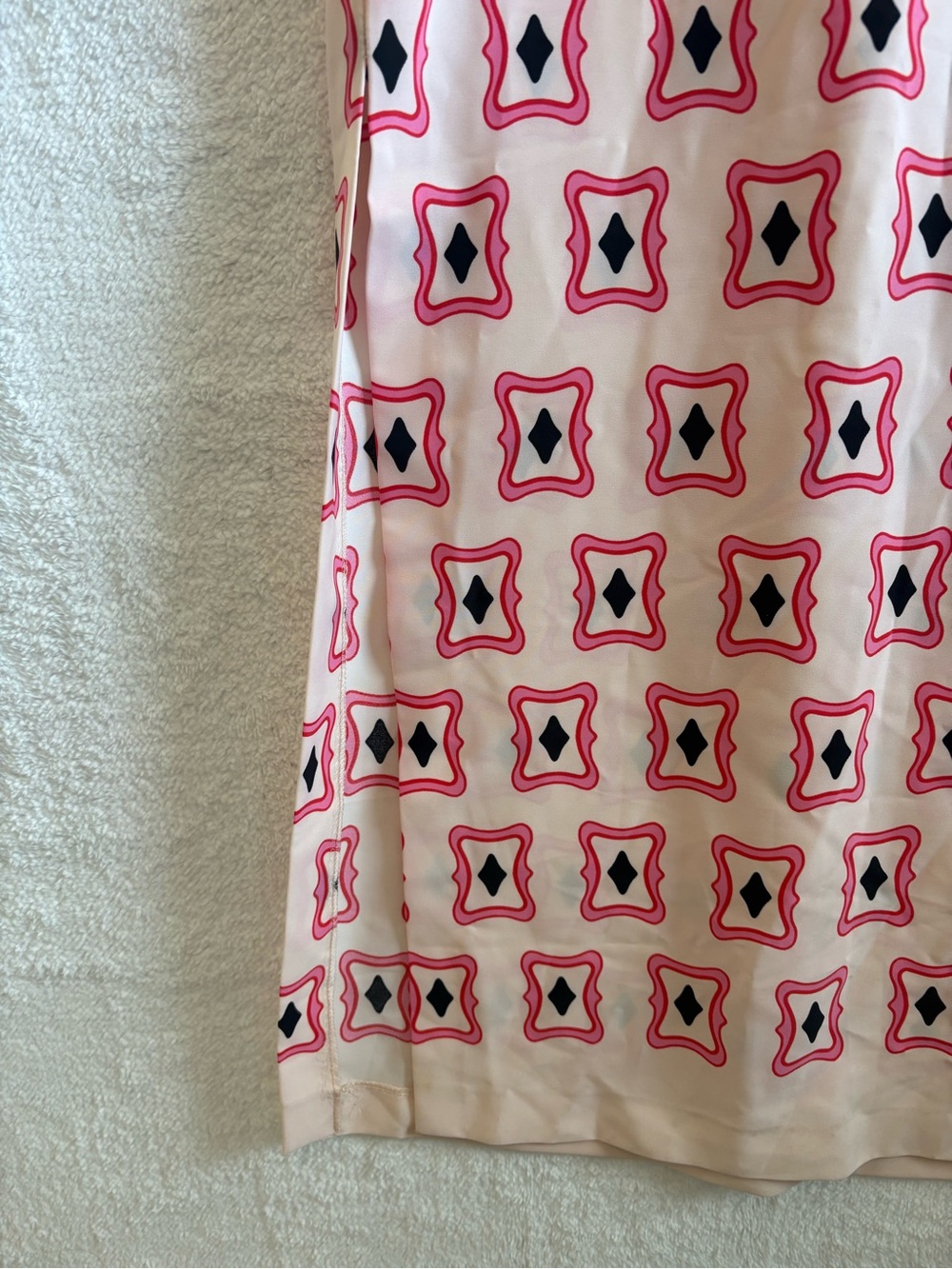 Zara Retro Geometric Print Tunic Midi Dress Pink Black Size Large NWT - Picture 4 of 10